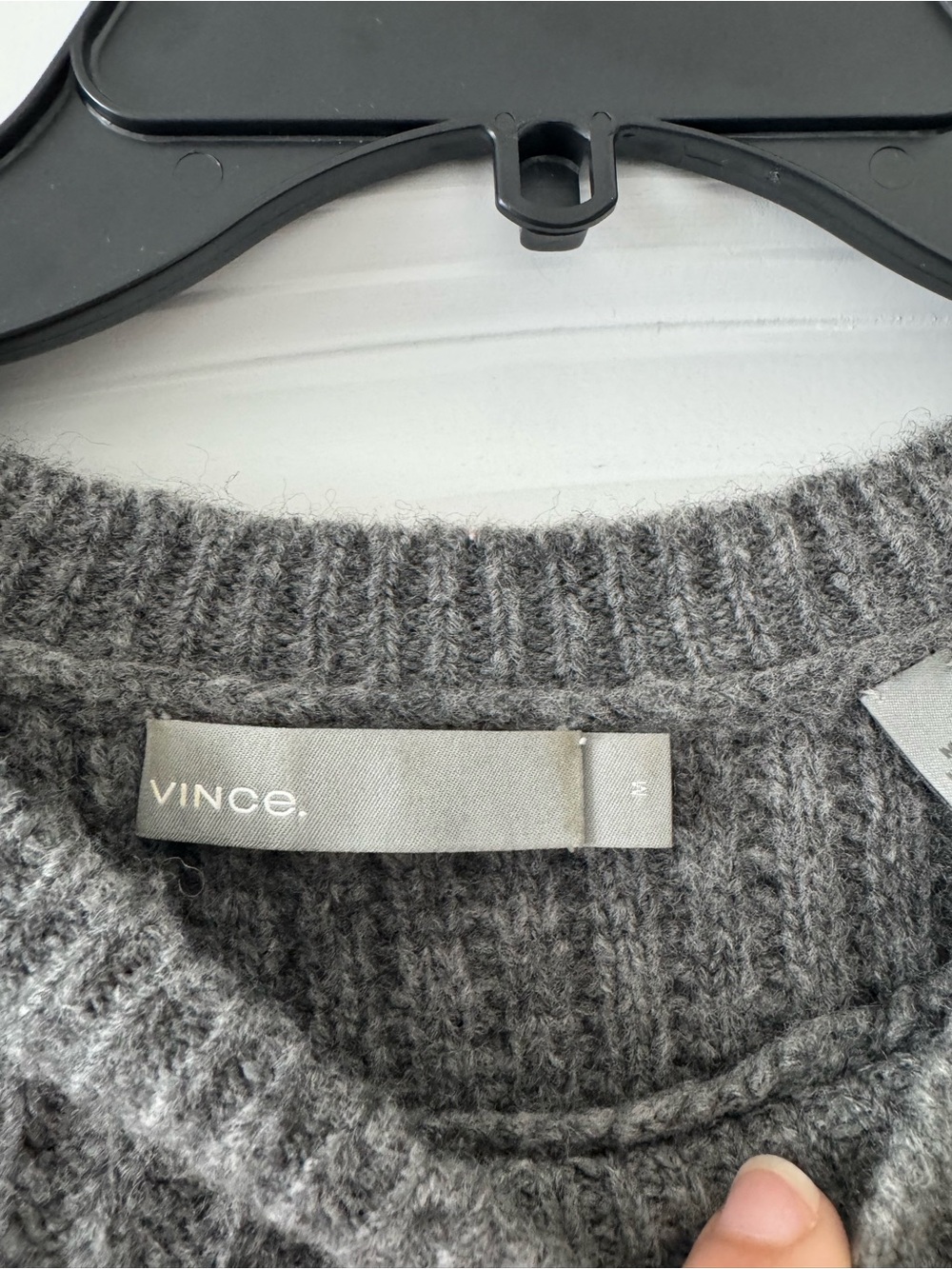 Vince Side-Slit Ribbed Wool Sweater In Gray Size M - Picture 5 of 8